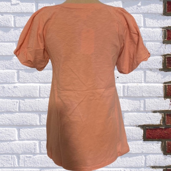 ❌DONATED❌Blush Pink Short Puff Sleeve Criss Cross V-neck Tunic Top - Picture 5 of 11